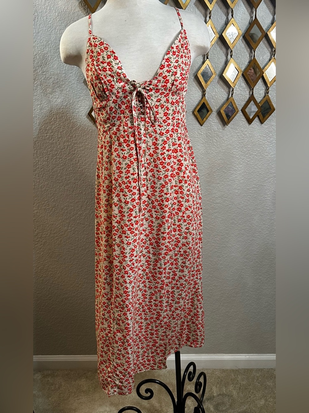 NWT REVEROF Women’s Floral Halter Midi Dress
